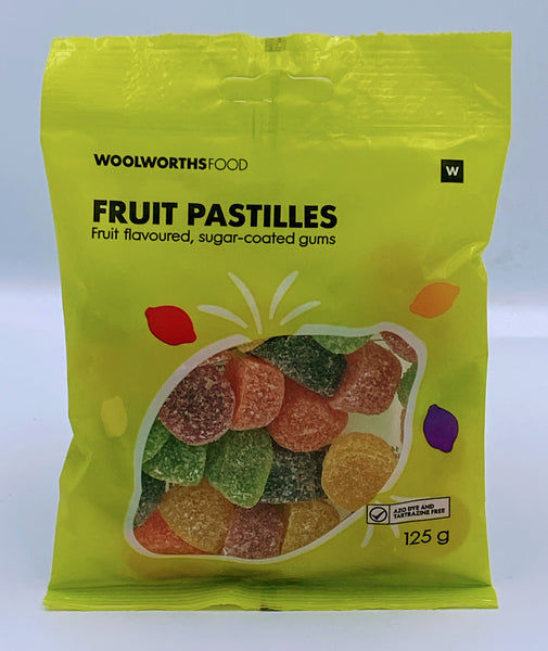 Woolworths Fruit Pastilles 125 gm (Azo Dye and Tartrazine Free)